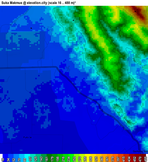 Suka Makmue elevation map