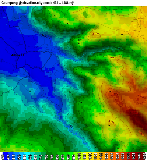 Geumpang elevation map