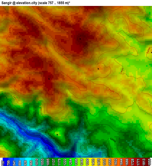 Sangir elevation map