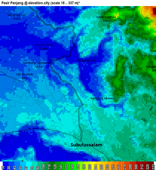 Pasir Panjang elevation map