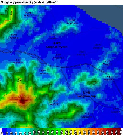 Songhae elevation map