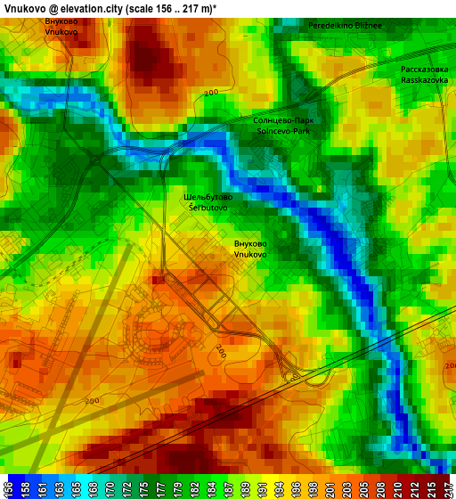 Vnukovo elevation map