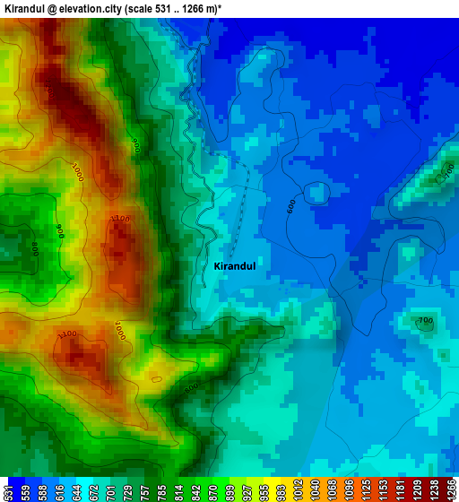 Kirandul elevation map