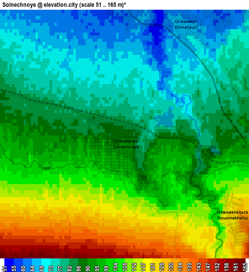 Solnechnoye elevation map