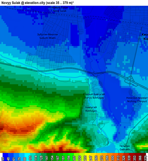 Novyy Sulak elevation map