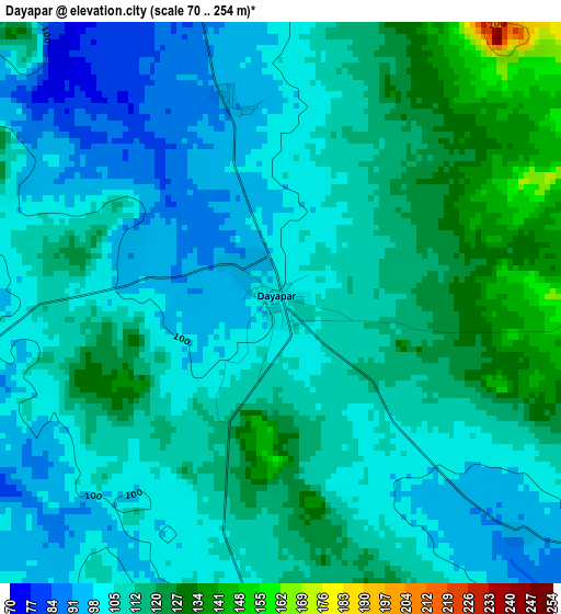 Dayapar elevation map