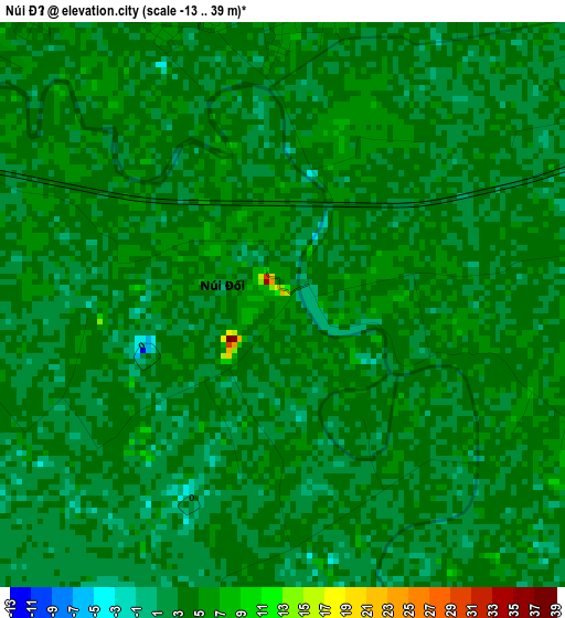 Núi Đối elevation map