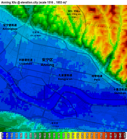 Anning Xilu elevation map