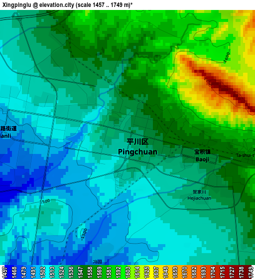 Xingpinglu elevation map