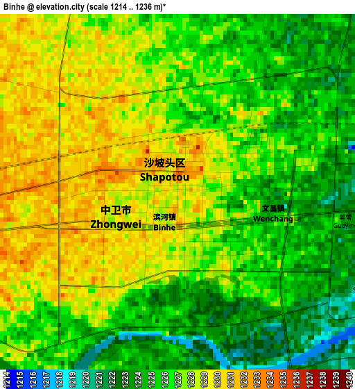 Binhe elevation map