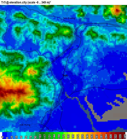 Trới elevation map