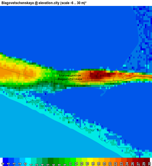 Blagovetschenskaya elevation map