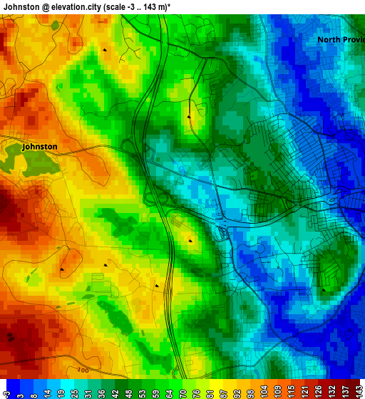 Johnston elevation map