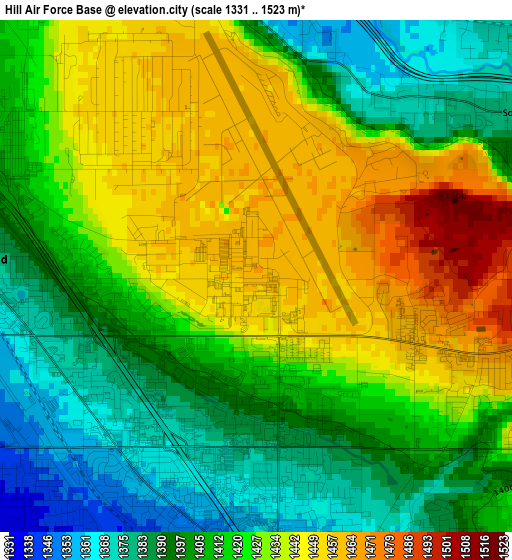 Hill Air Force Base elevation map