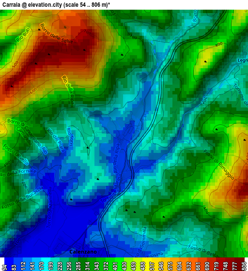 Carraia elevation map