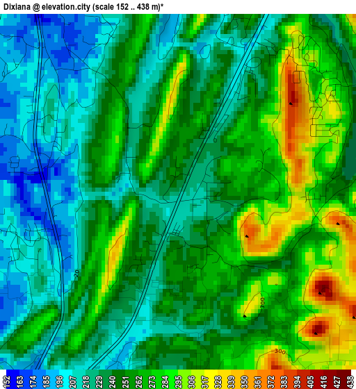 Dixiana elevation map