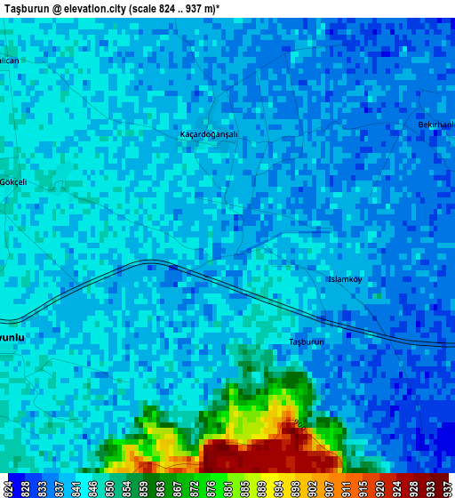 Taşburun elevation map