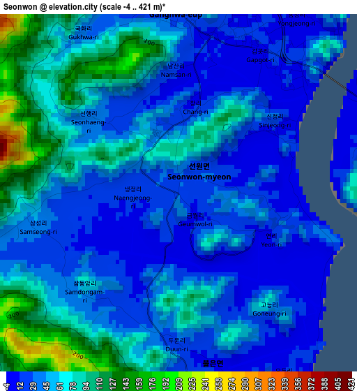 Seonwon elevation map