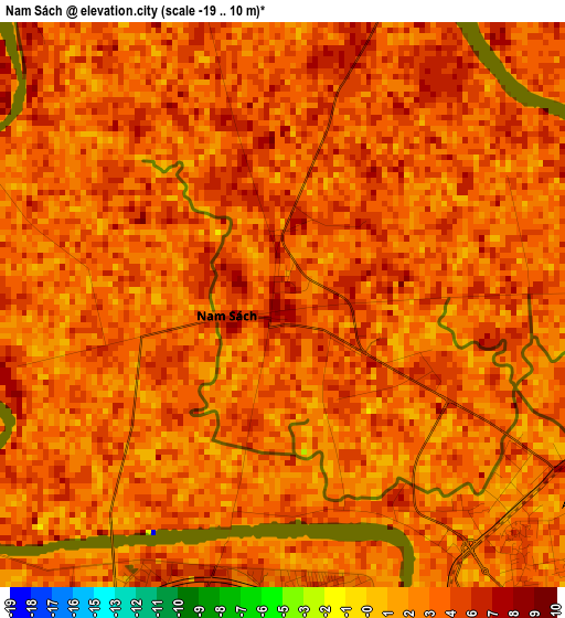 Nam Sách elevation map