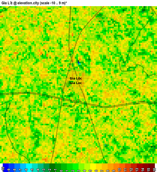 Gia Lộc elevation map