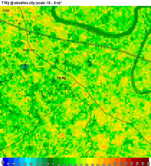 Tứ Kỳ elevation map