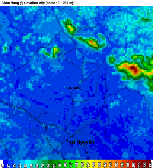 Chùa Hang elevation map