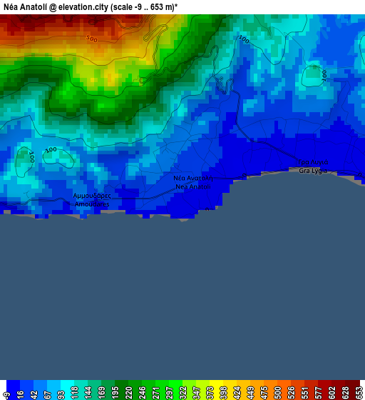 Néa Anatolí elevation map