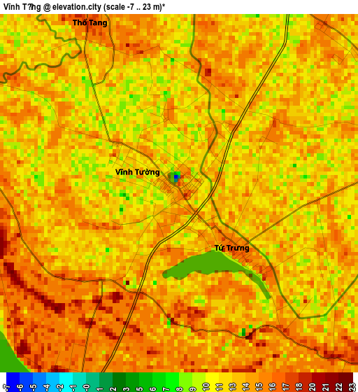 Vĩnh Tường elevation map