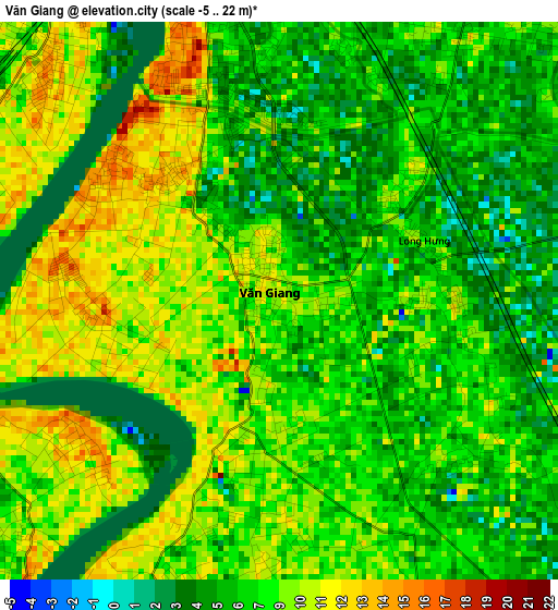 Văn Giang elevation map