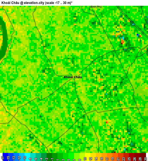 Khoái Châu elevation map