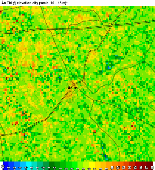 Ân Thi elevation map