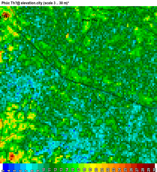 Phúc Thọ elevation map