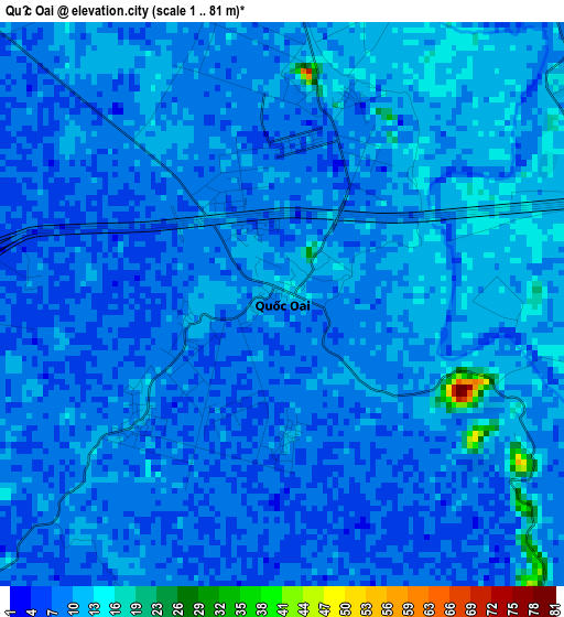 Quốc Oai elevation map