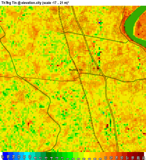 Thường Tín elevation map