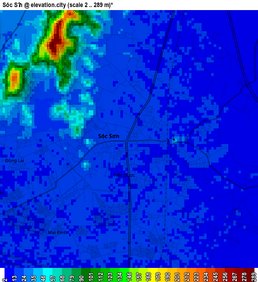 Sóc Sơn elevation map