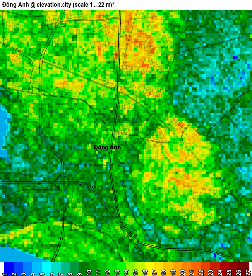 Đông Anh elevation map