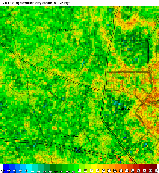 Cầu Diễn elevation map