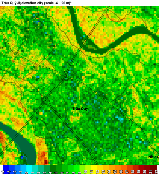 Trâu Quỳ elevation map