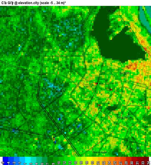 Cầu Giấy elevation map