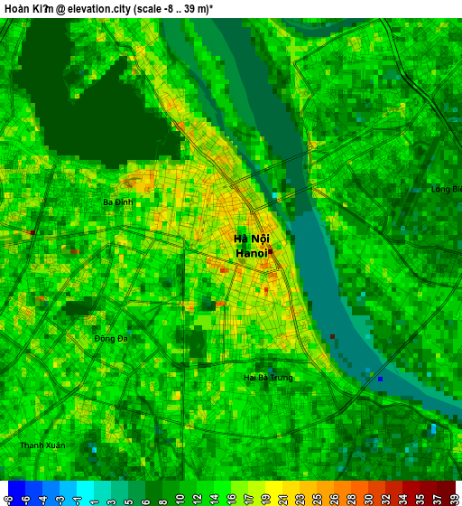 Hoàn Kiếm elevation map