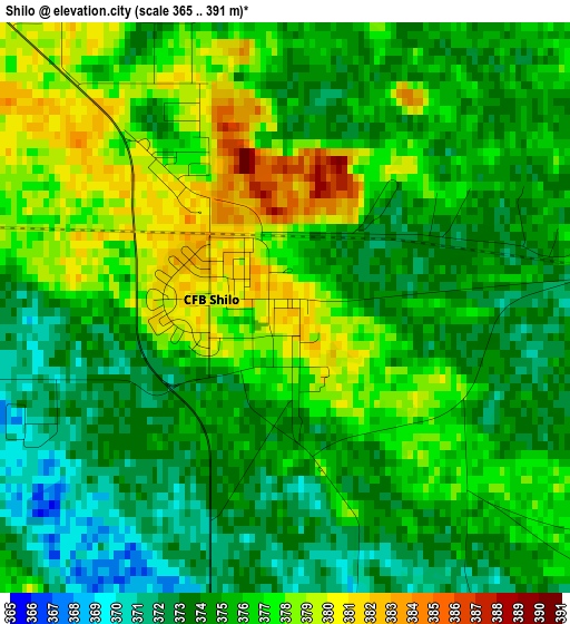 Shilo elevation map