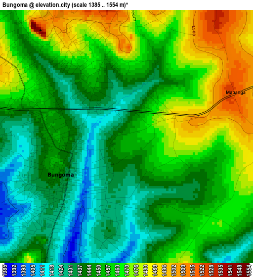 Bungoma elevation map