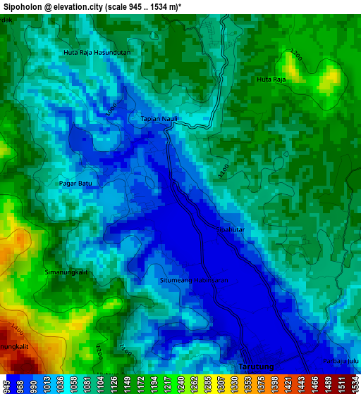 Sipoholon elevation map