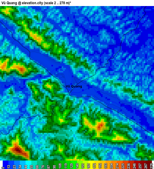 Vũ Quang elevation map
