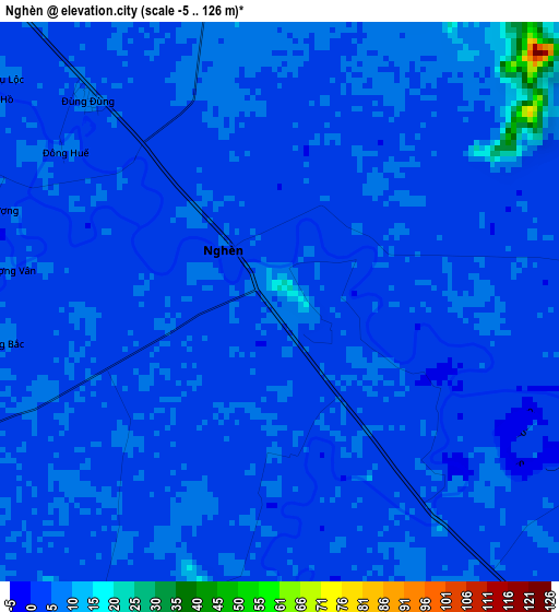 Nghèn elevation map