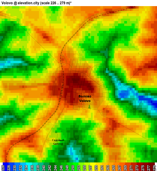 Volovo elevation map