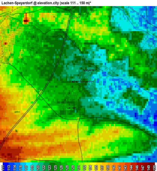 Lachen-Speyerdorf elevation map