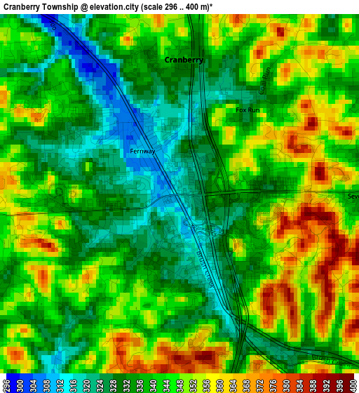 Cranberry Township elevation map