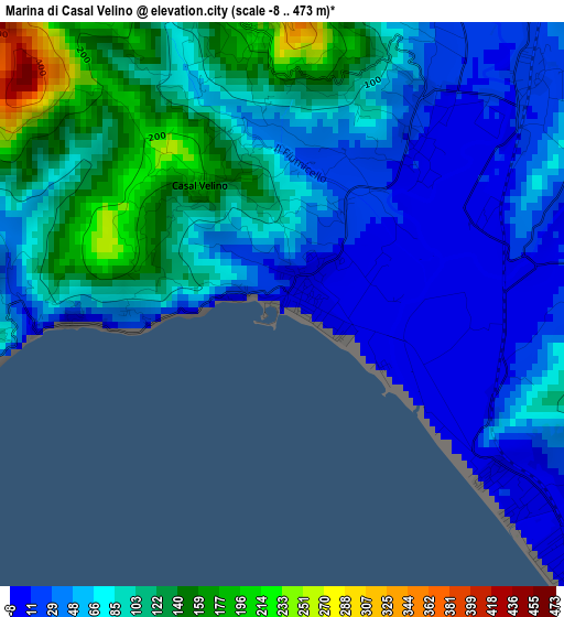 Marina di Casal Velino elevation map