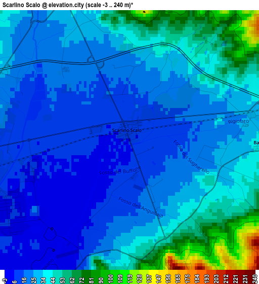 Scarlino Scalo elevation map